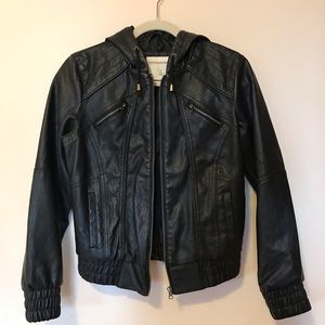 Sound & Matter Vegan Hooded Leather Jacket